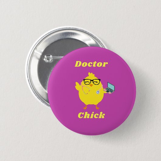 Doctor Chick Easter Button - Grappig Medisch (Voorkant /achterkant)