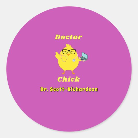 Doctor Chick Paasnaam Sticker (Voorkant)