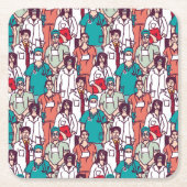 Doctor & chirurg Patroon Kartonnen Onderzetters (Voorkant)