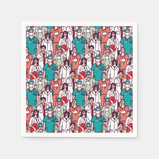 Doctor & chirurg Patroon Servet (Voorkant)