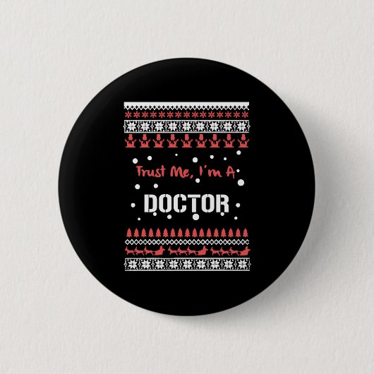 Doctor Christmas Shirt Ronde Button 5,7 Cm (Voorkant)