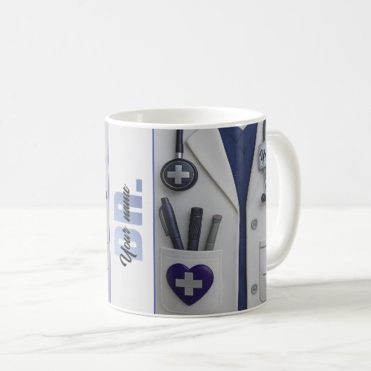 Doctor Coat Stethoscope Mug | Custom Medical Nurse Koffiemok (Voorkant rechts)