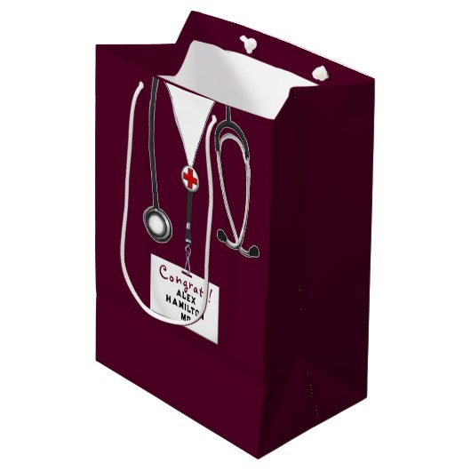 Doctor Congrats Medium Gift Bag Medium Cadeauzakje (Voorkant Gekanteld)