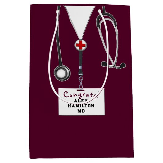 Doctor Congrats Medium Gift Bag Medium Cadeauzakje (Voorkant)