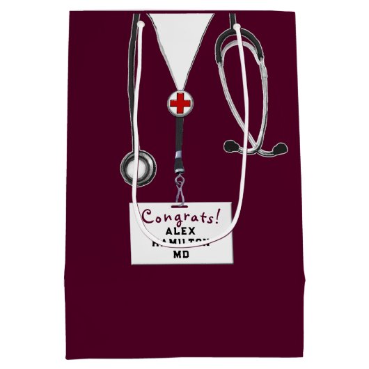 Doctor Congrats Medium Gift Bag Medium Cadeauzakje (Achterkant)
