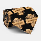 Doctor Cross Caduceus aangepaste naam stropdas (Opgerold)