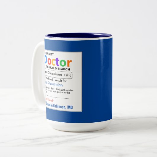 Doctor Custom Best Tweekleurige Koffiemok (Voorkant links)