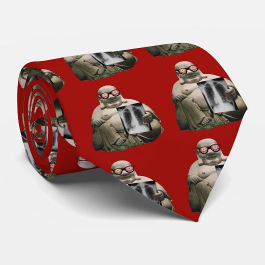 Doctor Dalai Stropdas—Rode achtergrond Stropdas (Opgerold)