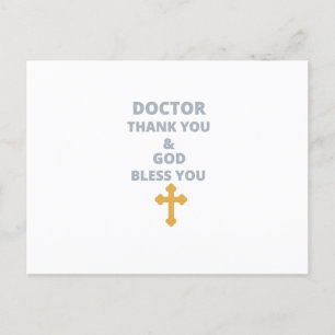 DOCTOR DANK U EN GOD BLESS U BRIEFKAART