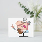 Doctor die een klembord vasthoudt briefkaart (Staand voorkant)