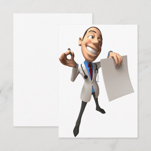 Doctor die enkele papieren uitnodigingen houdt (Voorkant / Achterkant)