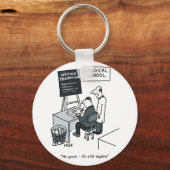 Doctor die recept uitvoert. Funny Cartoon Sleutelhanger (Voorkant)