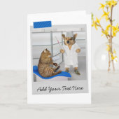 Doctor Dog en Cat Patient Hospital Funny Kaart (Gele Bloem)