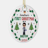 Doctor Eerste Kerstdag Gepersonaliseerde Ronde Keramisch Ornament (Rechts)