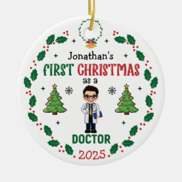 Doctor Eerste Kerstdag Gepersonaliseerde Ronde Keramisch Ornament