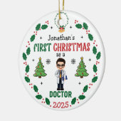 Doctor Eerste Kerstdag Gepersonaliseerde Ronde Keramisch Ornament (Links)