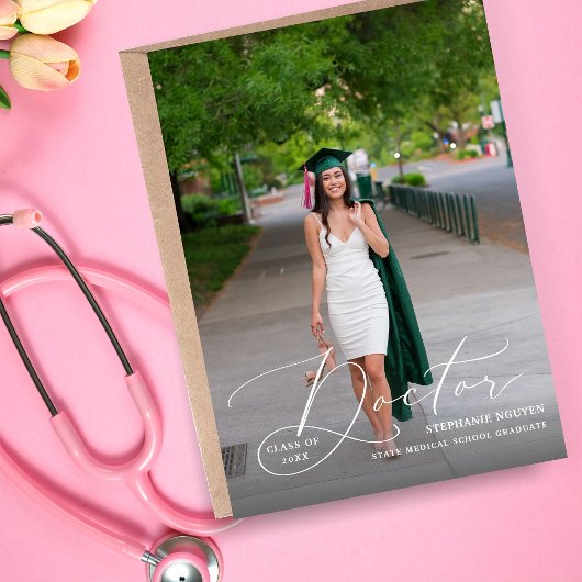 Doctor Elegant Foto Afstuderen Aankondiging