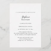 Doctor Elegant Foto Afstuderen Folie Aankondiging (Achterkant)