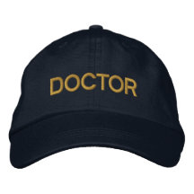 Doctor Embroided Baseball Hat - marine en Gold