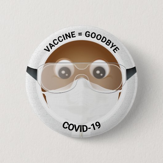 Doctor Emoji | Afrikaans-Amerikaanse Ronde Button 5,7 Cm (Voorkant)
