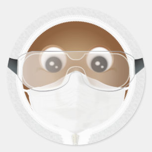 Doctor Emoji   Afrikaans-Amerikaanse Ronde Sticker