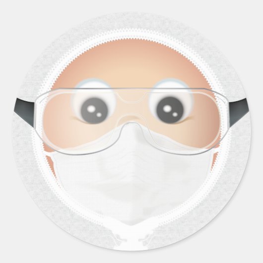 Doctor Emoji Ronde Sticker (Voorkant)