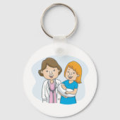 Doctor en nieuwe moeder met een Baby Sleutelhanger (Achterkant)
