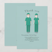 Doctor en verpleegster Flat Hartelijk dank Bedankkaart (Voorkant / Achterkant)
