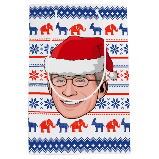 Doctor Fauci Kerstmis Medium Cadeauzakje (Voorkant)