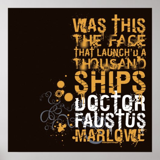 Doctor Faustus Quote Poster (Voorkant)