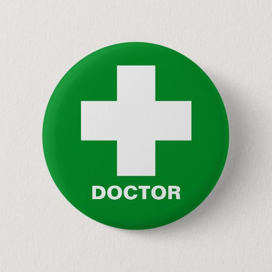 Doctor & First Aid, Ambulance, Medic Ronde Button 5,7 Cm (Voorkant)