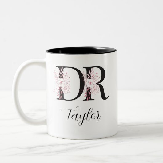 Doctor gepersonaliseerde geschenken voor haar Dr.  Tweekleurige Koffiemok (Links)