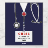 Doctor Gift Wijn Etiket (Enkel label)