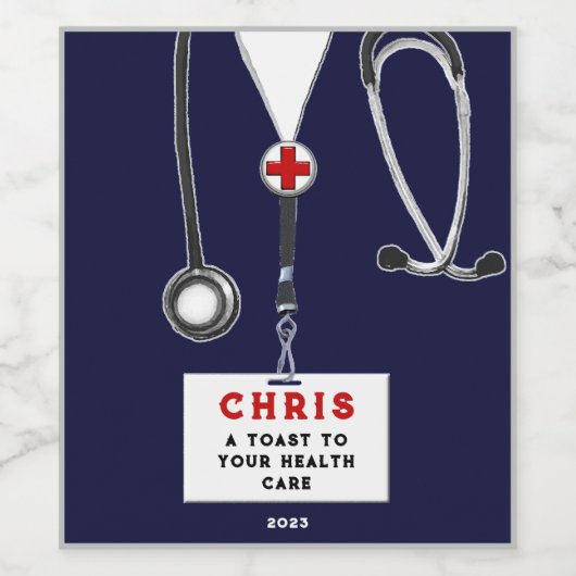 Doctor Gift Wijn Etiket (Enkel label)