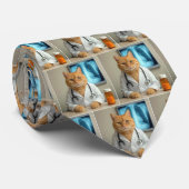 Doctor Ginger Cat With a Stethoscope Stropdas (Opgerold)