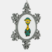 Doctor Giraffe Tin Sneeuwvlok Ornament (Links)