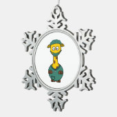 Doctor Giraffe Tin Sneeuwvlok Ornament (Rechts)