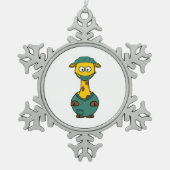 Doctor Giraffe Tin Sneeuwvlok Ornament (Voorkant)