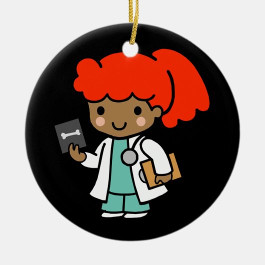 Doctor Girl met Xray Keramisch Ornament (Voorkant)