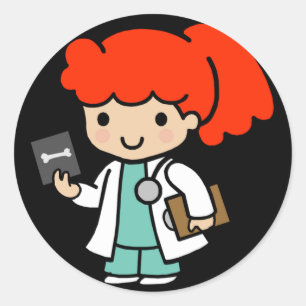 Doctor Girl met Xray Ronde Sticker