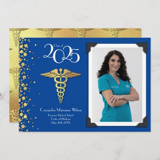 Doctor Gold Afstuderen Aankondiging Blue (Voorkant / Achterkant)
