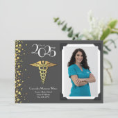 Doctor Gold Afstuderen Aankondiging grijs (Staand voorkant)