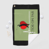 Doctor golfing ekg golfhanddoek (Insitu)