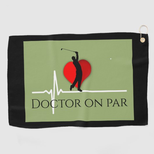 Doctor golfing ekg golfhanddoek (Horizontaal)