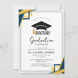 Doctor Graduation Party Invitation Kaart