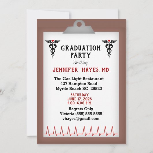 Doctor Graduation Party Invitation Kaart (Voorkant)