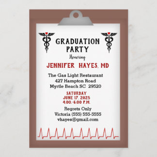 Doctor Graduation Party Invitation Kaart