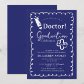 Doctor Graduation Party Invitation Kaart (Voorkant / Achterkant)