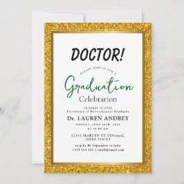 Doctor Graduation Party Invitation Kaart