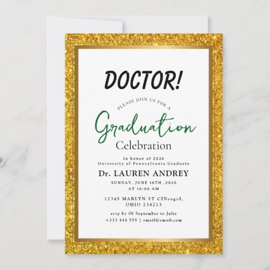 Doctor Graduation Party Invitation Kaart (Voorkant)